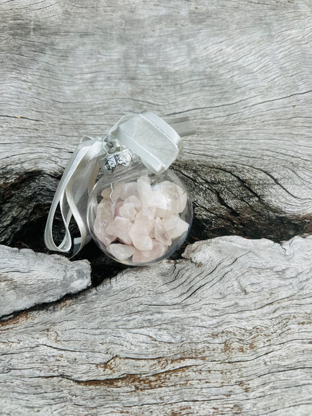 Rose Quartz Christmas Crystal Baubles 🎄